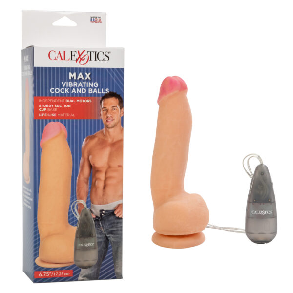 716770050700 Max Vibrating Cock & Balls Ivory