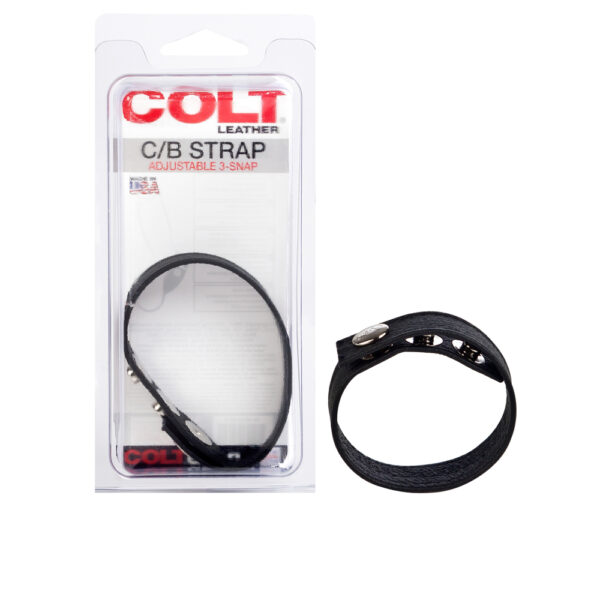716770051301 Colt Leather C/B Strap Adjustable 3-Snap Black