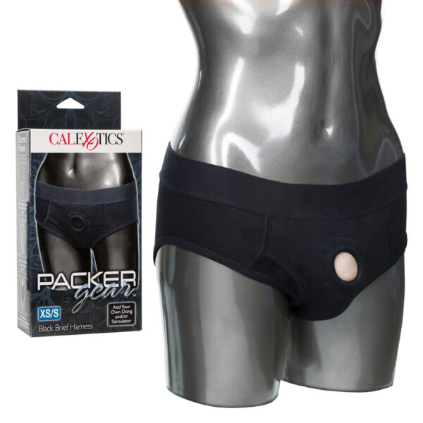 716770081360 Packer Gear Black Brief Harness XS/S