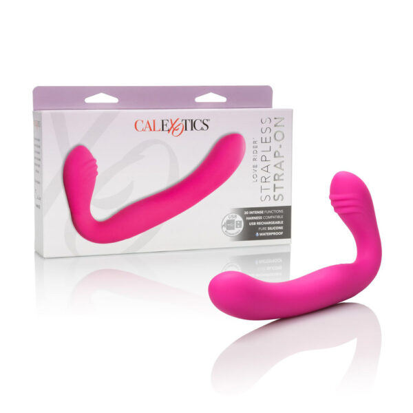 716770083579 Rechargeable Silicone Love Rider Strapless Strap-On Pink