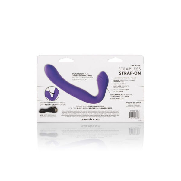 716770083586 2 Rechargeable Silicone Love Rider Strapless Strap-On Purple