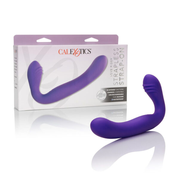 716770083586 Rechargeable Silicone Love Rider Strapless Strap-On Purple