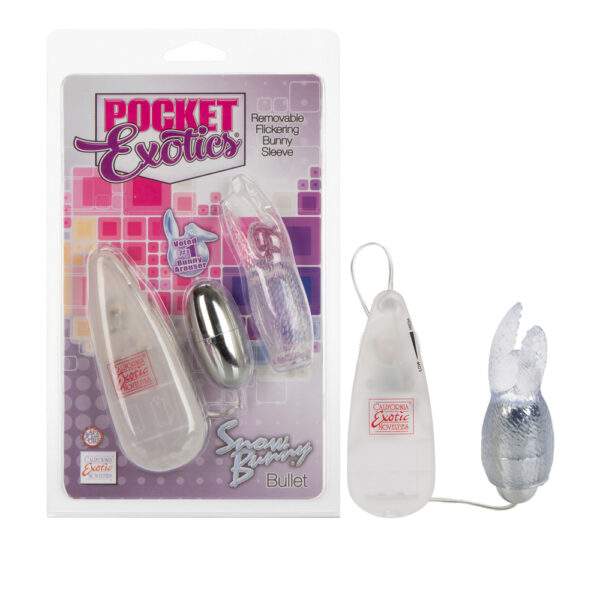 716770085009 Pocket Exotics Snow Bunny Bullet Clear