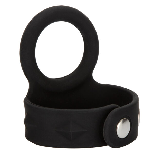 716770087409 2 Silicone Tri-Snap Scrotum Support Ring Medium Black