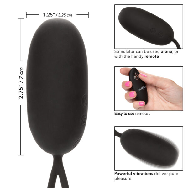 716770087850 3 Silicone Remote Rechargeable Egg Black