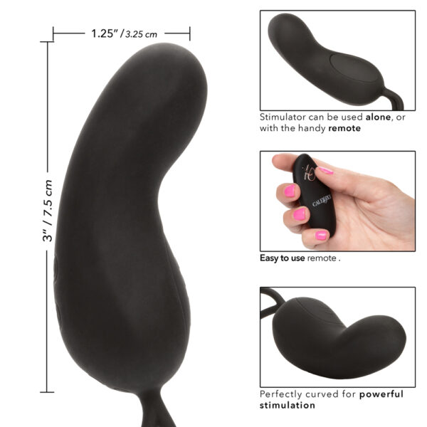 716770087867 3 Silicone Remote Rechargeable Curve Black