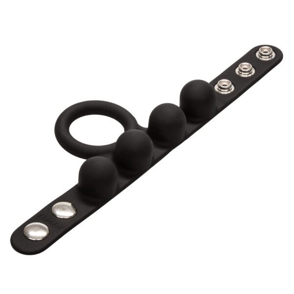 716770088468 3 Silicone Medium Weighted C-Ring Ball Stretcher Black