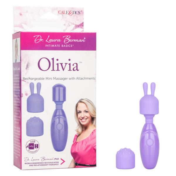 716770091000 Dr. Laura Berman Olivia Rechargeable Mini Massager With Attachments