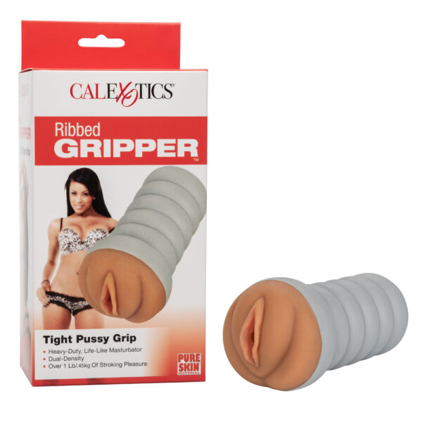 716770093622 Ribbed Gripper Tight Pussy Brown