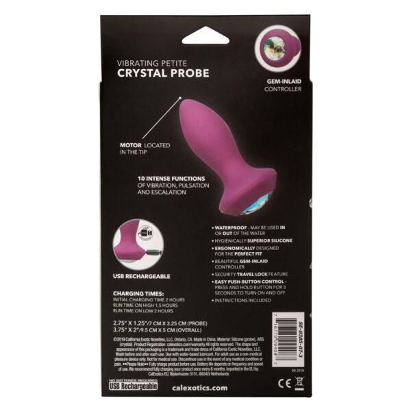 716770094087 2 Power Gem Vibrating Petite Crystal Probe Purple