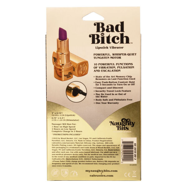 716770094292 2 Naughty Bits Bad Bitch Lipstick Vibrator