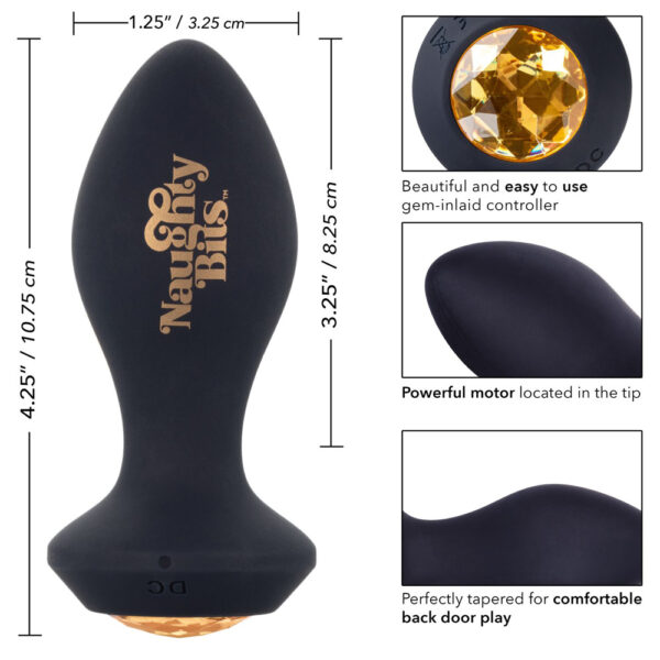 716770094407 3 Naughty Bits Shake Your Ass Petite Vibrating Butt Plug