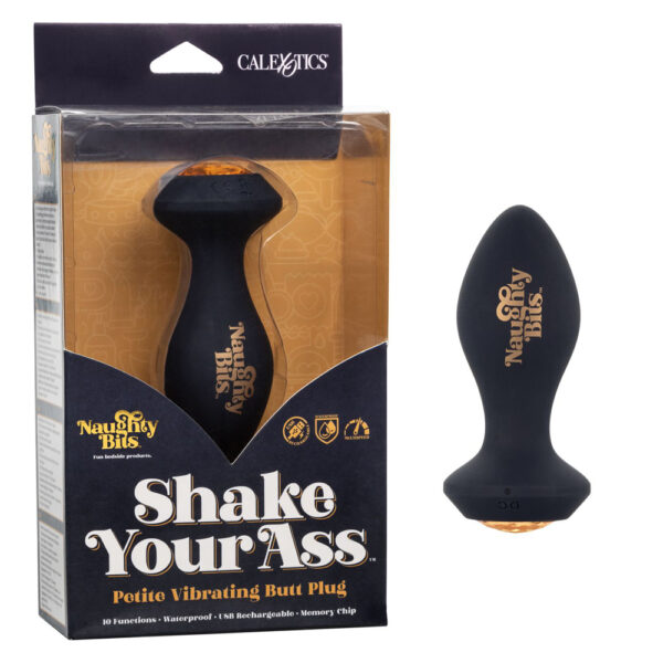 716770094407 Naughty Bits Shake Your Ass Petite Vibrating Butt Plug