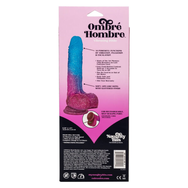 716770094421 2 Naughty Bits Ombre Hombre Vibrating Dildo