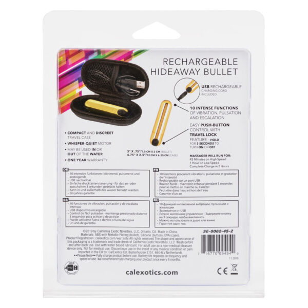 716770094940 2 Rechargeable Hideaway Bullet Gold