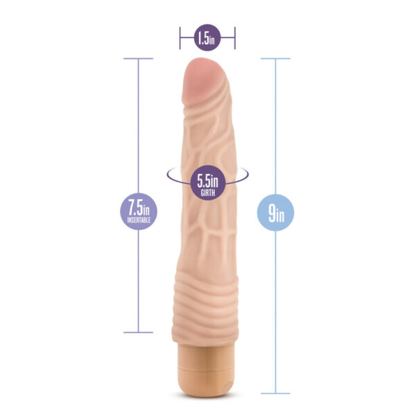 735380100339 2 Dr. Skin Cock Vibe #2 - 9" Vibrating Cock Beige