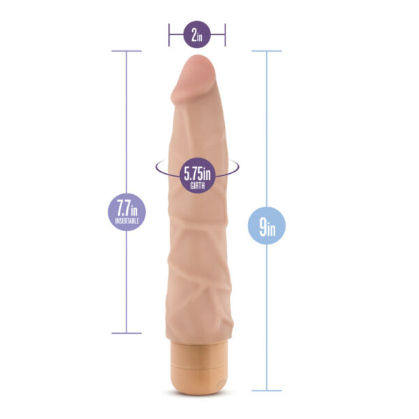 735380100735 2 Dr. Skin Cock Vibe #1 - 9" Vibrating Cock Beige