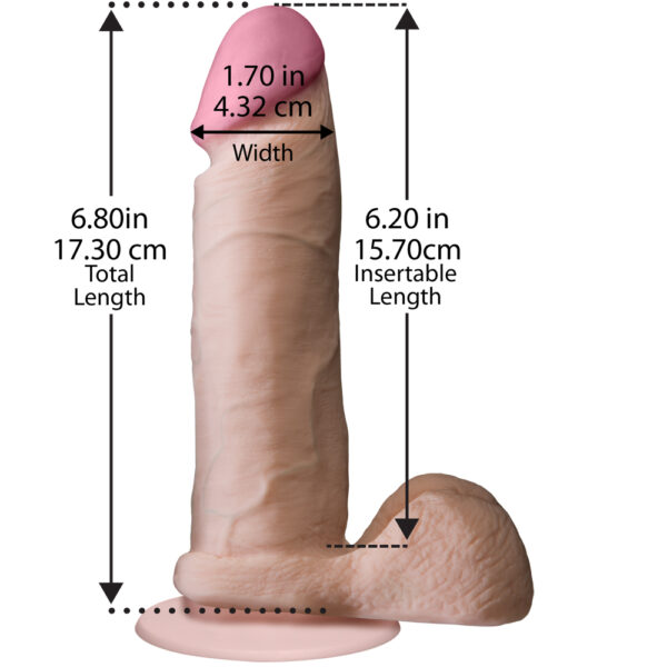 782421005658 3 The Realistic Cock - With Removable Vac-U-Lock Suction Cup - ULTRASKYN - 6" - Vanilla