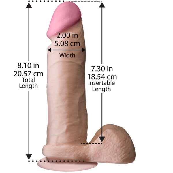 782421005665 3 The Realistic Cock - With Removable Vac-U-Lock Suction Cup - ULTRASKYN - 8" - Vanilla