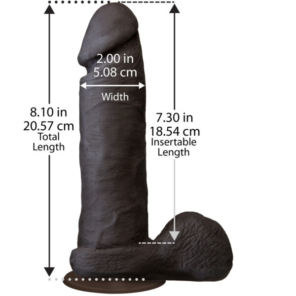 782421014308 3 The Realistic Cock - With Removable Vac-U-Lock Suction Cup - ULTRASKYN - 8" - Chocolate