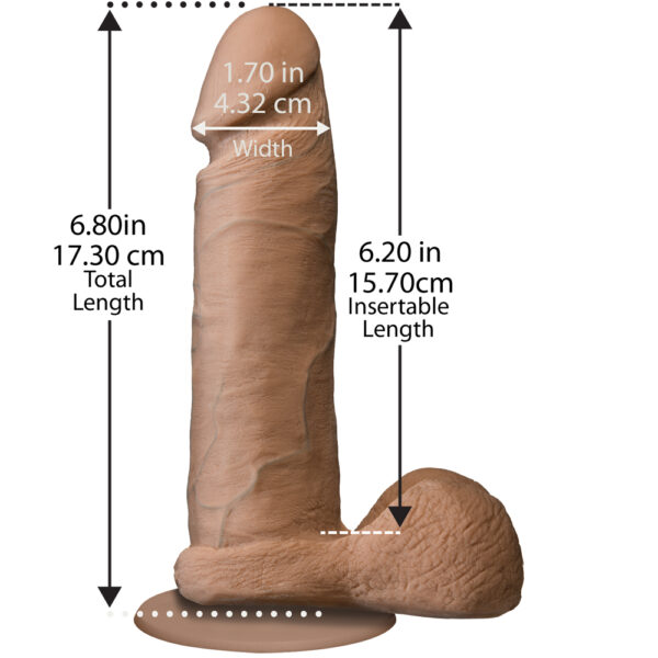 782421014315 3 The Realistic Cock - With Removable Vac-U-Lock Suction Cup - ULTRASKYN - 6" - Caramel