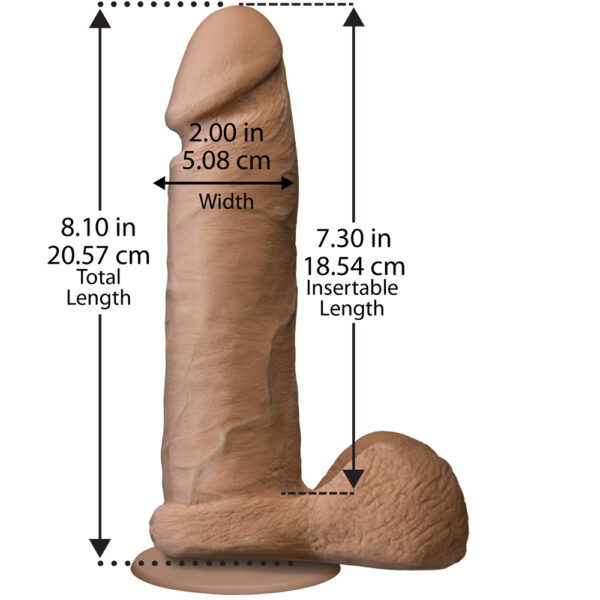 782421014322 3 The Realistic Cock - With Removable Vac-U-Lock Suction Cup - ULTRASKYN - 8" - Caramel