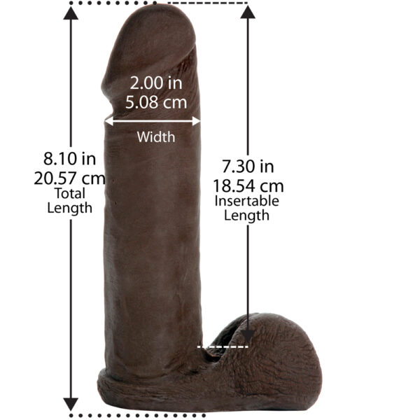 782421014391 3 Vac-U-Lock - 8" ULTRASKYN Cock - Chocolate