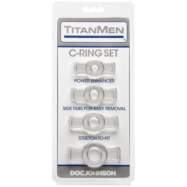 782421016975 Titanmen Cock Ring Set Clear