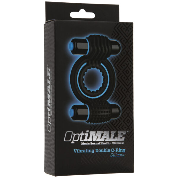 782421020446 Optimale – Vibrating Double C-Ring Black