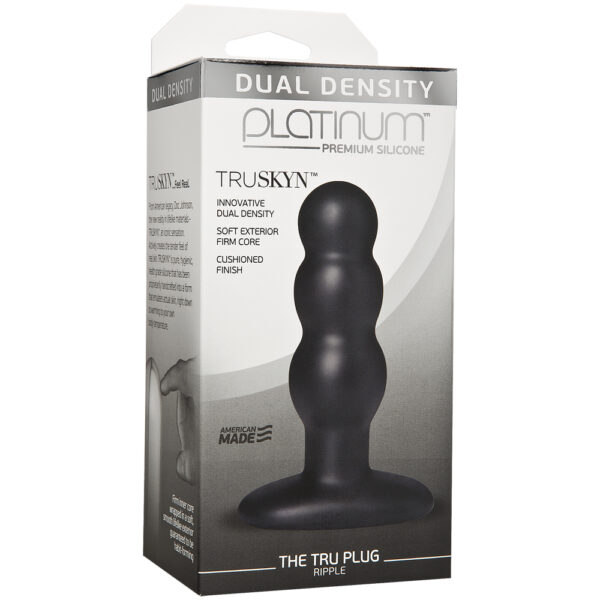 782421032111 Platinum Premium Silicone Truskyn The Tru Plug Ripple Black