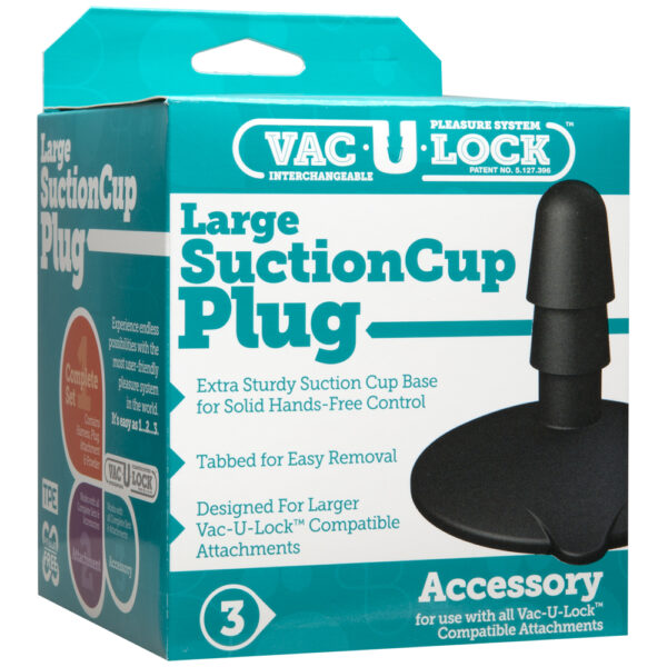 782421055011 Vac-U-Lock Large Black Suction Cup Plug Black