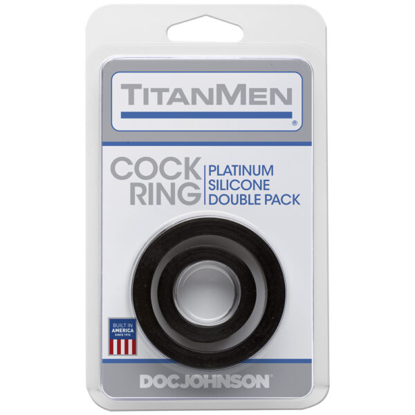 782421055660 Titanmen Silicone Cock Rings Double Pack Black