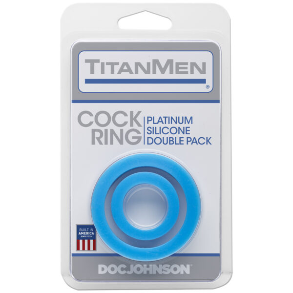 782421055677 Titanmen Silicone Cock Rings Double Pack Blue