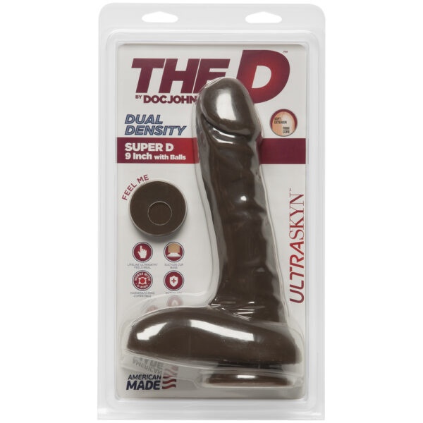 782421058708 The D Super D 9" With Balls Ultraskyn Chocolate