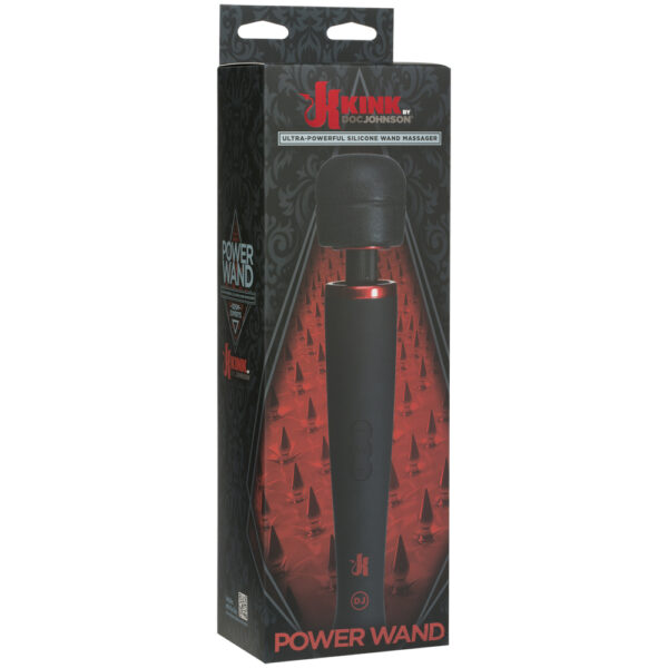 782421059460 Kink Power Wand Ultra-Powerful Silicone Wand Massager Black