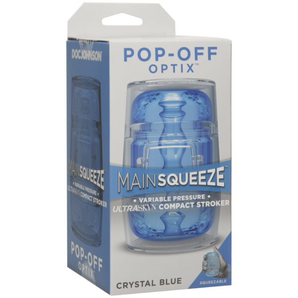 Main Squeeze Pop-Off Optix ULTRASKYN Compact Stroker Crystal Blue