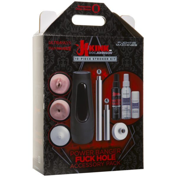 782421067328 Kink Power Banger Fuck Hole Accessory Pack 10 Piece Kit Vanilla/Frost