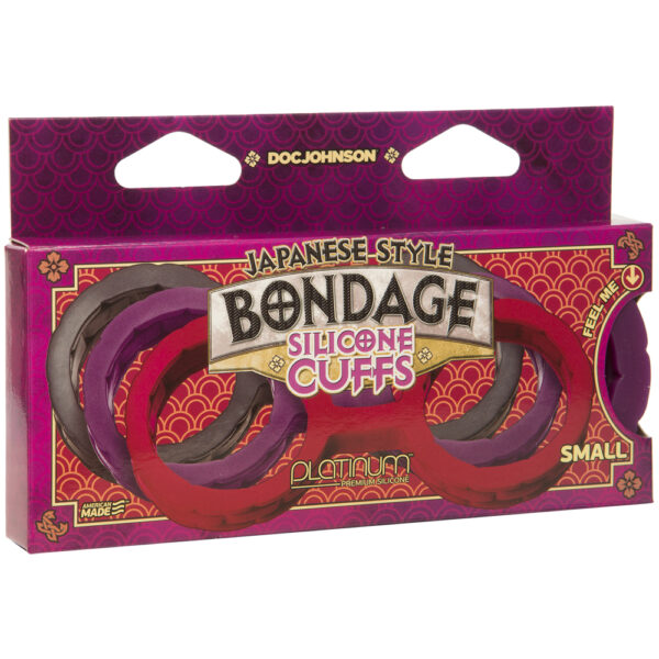 782421069421 Japanese Bondage Silicone Cuffs Small Purple