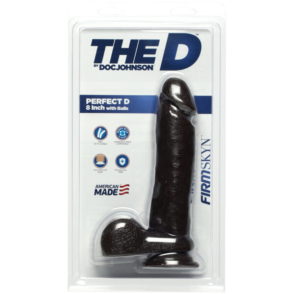 782421069742 The D Perfect D 8" With Balls Firmskyn Chocolate