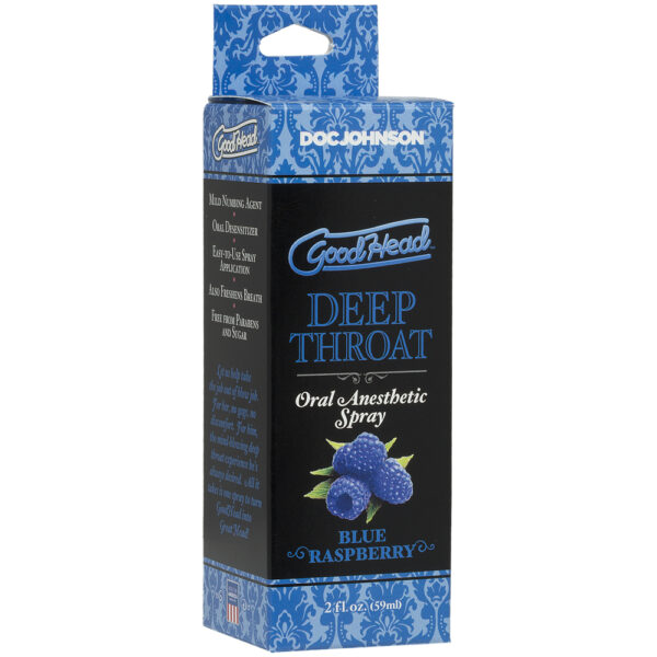 782421070021 Goodhead Deep Throat Spray Blue Raspberry 2 oz.