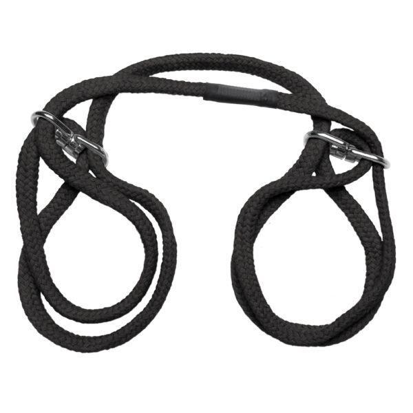 782421072711 2 Japanese Style Bondage 100% Cotton Wrist Or Ankle Cuffs Black