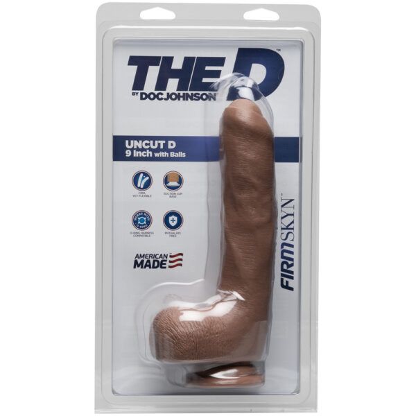 782421072773 The D - Uncut D 9" With Balls Firmskyn Caramel