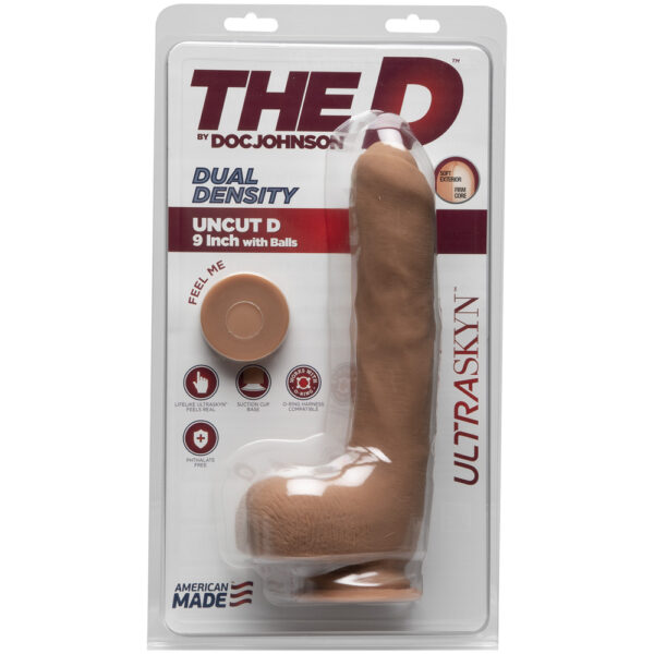 782421072834 The D - Uncut D 9" With Balls Ultraskyn Caramel