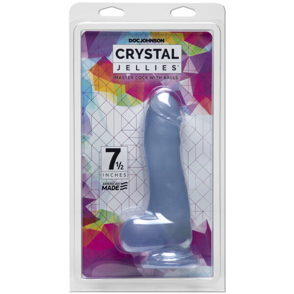 782421073336 Crystal Jellies Master Cock With Balls 7.5" Clear