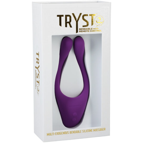 782421075873 Tryst V2 Bendable Multi Erogenous Zone Massager With Remote Purple