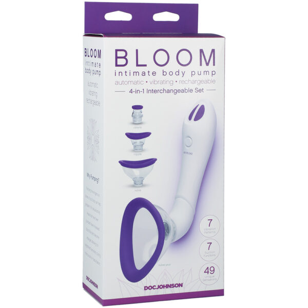 782421077723 Bloom Intimate Body Pump Automatic Vibrating Rechargeable Purple/White