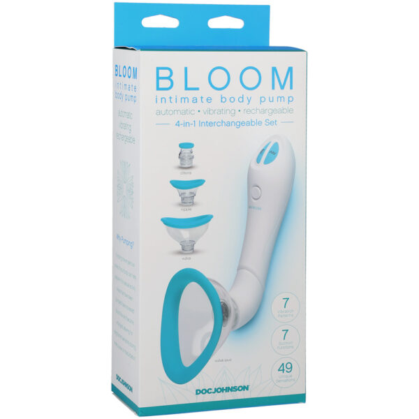 782421077730 Bloom Intimate Body Pump Automatic Vibrating Rechargeable Sky Blue/White