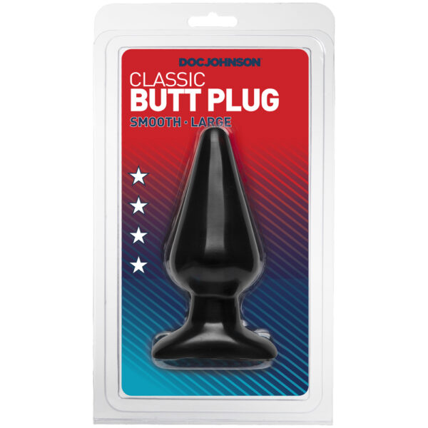 782421110802 Classic Butt Plug - Smooth - Large Black