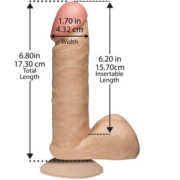 782421120207 3 The Realistic Cock - With Removable Vac-U-Lock Suction Cup - 6" - Vanilla