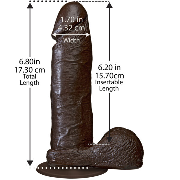 782421120801 3 The Realistic Cock - With Removable Vac-U-Lock Suction Cup - 6" - Chocolate